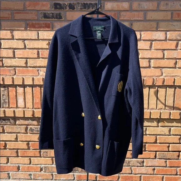 Ralph Lauren Navy Blazer with Gold Accents - Picture 1 of 7